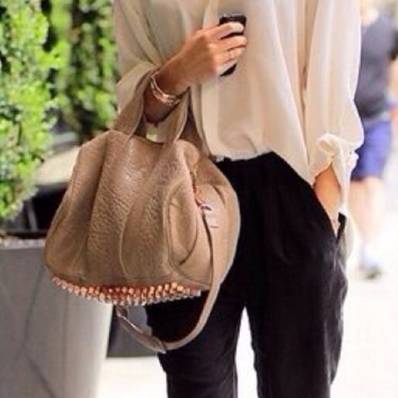 Sold ALEXANDER WANG 🌹 ROSEGOLD ROCCO DUFFEL TOTE - Picture 2 of 16